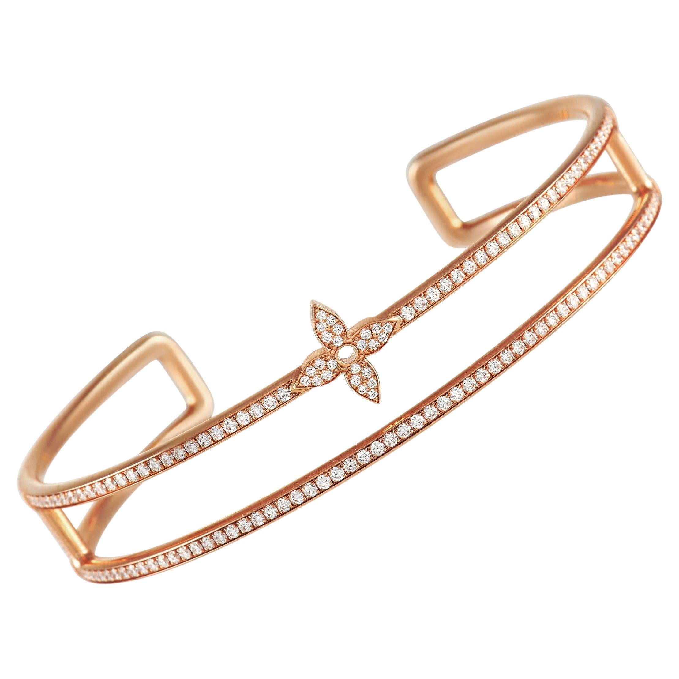 Louis Vuitton Idylle Blossom Twist Bracelet, Pink Gold Light Pink. Size L
