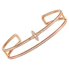 Louis Vuitton Idylle Blossom 18K Rose Gold 1.17 Ct Diamond Cuff Bracelet