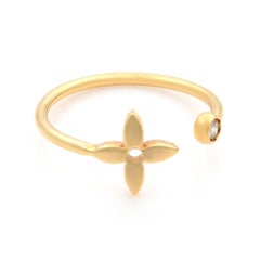 Louis Vuitton Idylle Blossom 18 Karat White Yellow and Rose Gold Ring Set