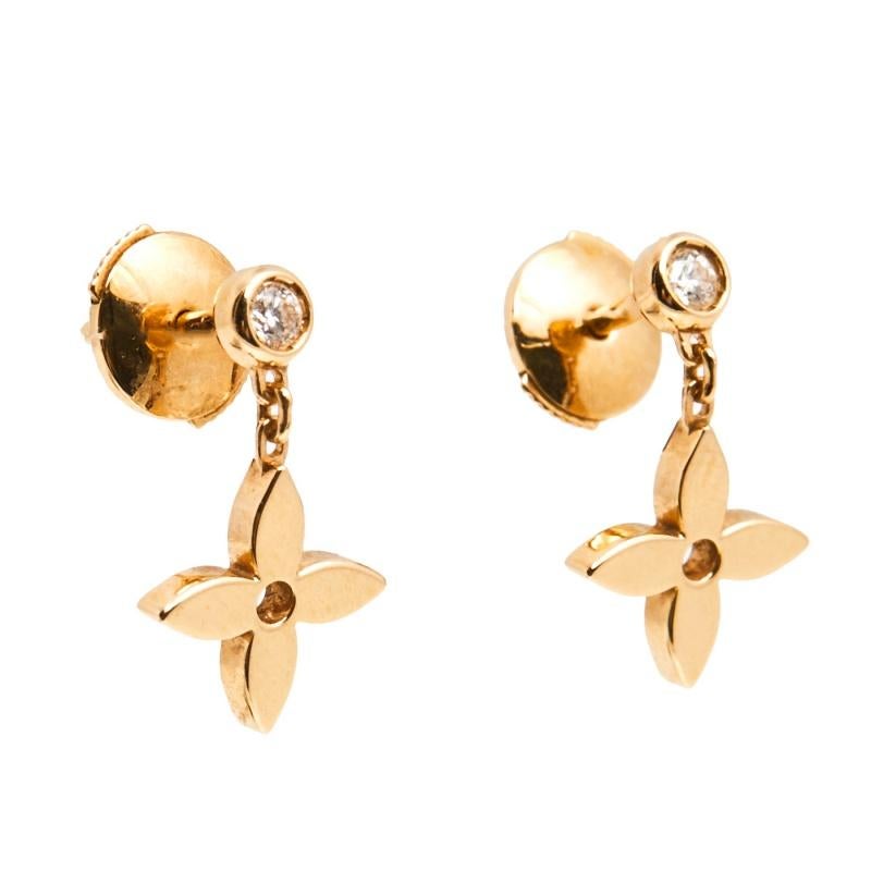 louis vuitton rose gold earrings