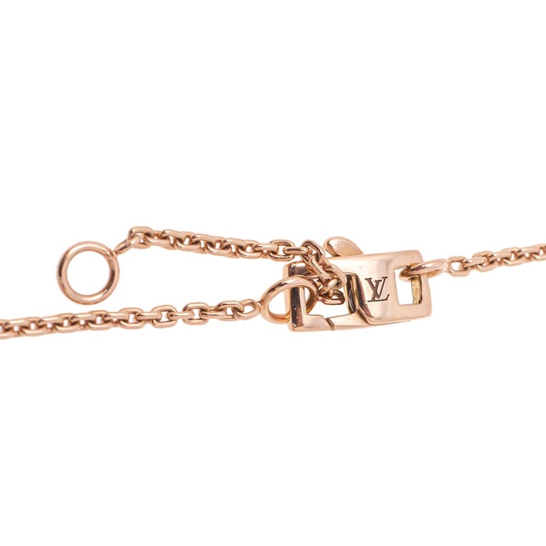 Louis Vuitton 18K Pink Gold Diamond Idylle Blossom LV Pendant Necklace