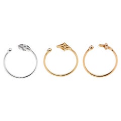 Louis Vuitton Idylle Blossom Diamond 18K Three Tone Gold Set of 3 Rings Size 57