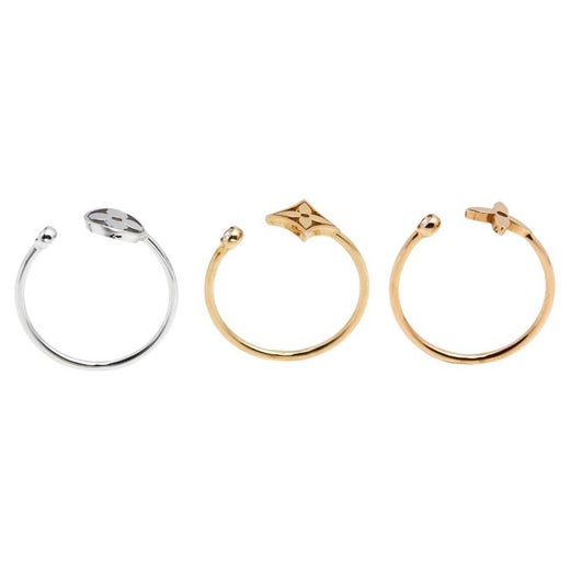 Louis Vuitton Idylle Blossom Diamond 18K Three Tone Gold Set of 3 Rings  Size 57 For Sale at 1stDibs