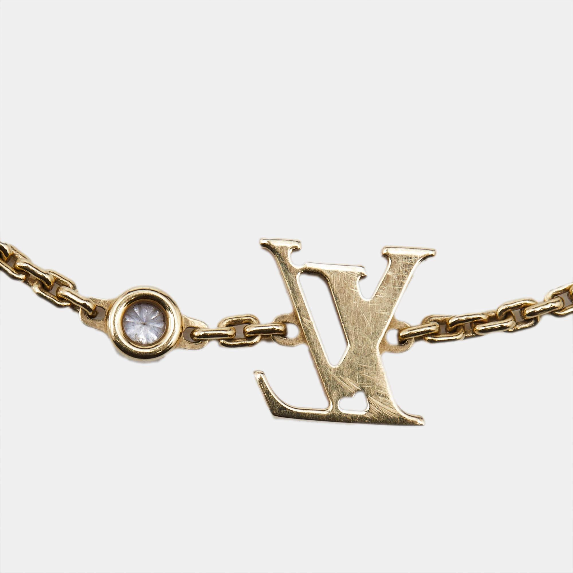 Louis Vuitton Idylle Blossom Diamond 18k Yellow Gold Bracelet In Excellent Condition In Dubai, Al Qouz 2