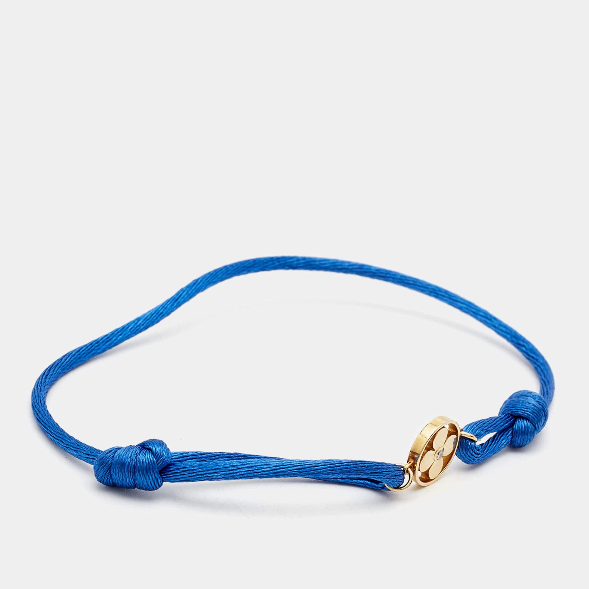 Aesthetic Movement Louis Vuitton Idylle Blossom Diamond 18k Yellow Gold Cord Bracelet