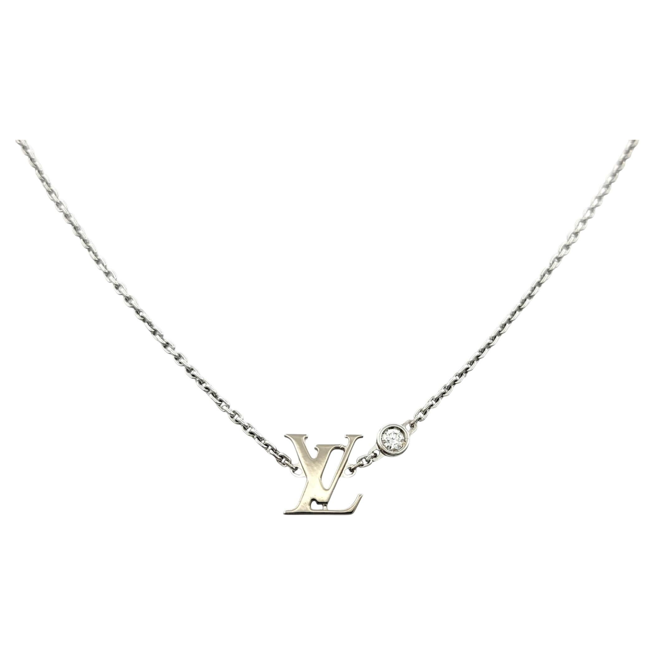 Collana con ciondolo con diamanti Louis Vuitton Idylle Blossom in oro bianco 18 carati