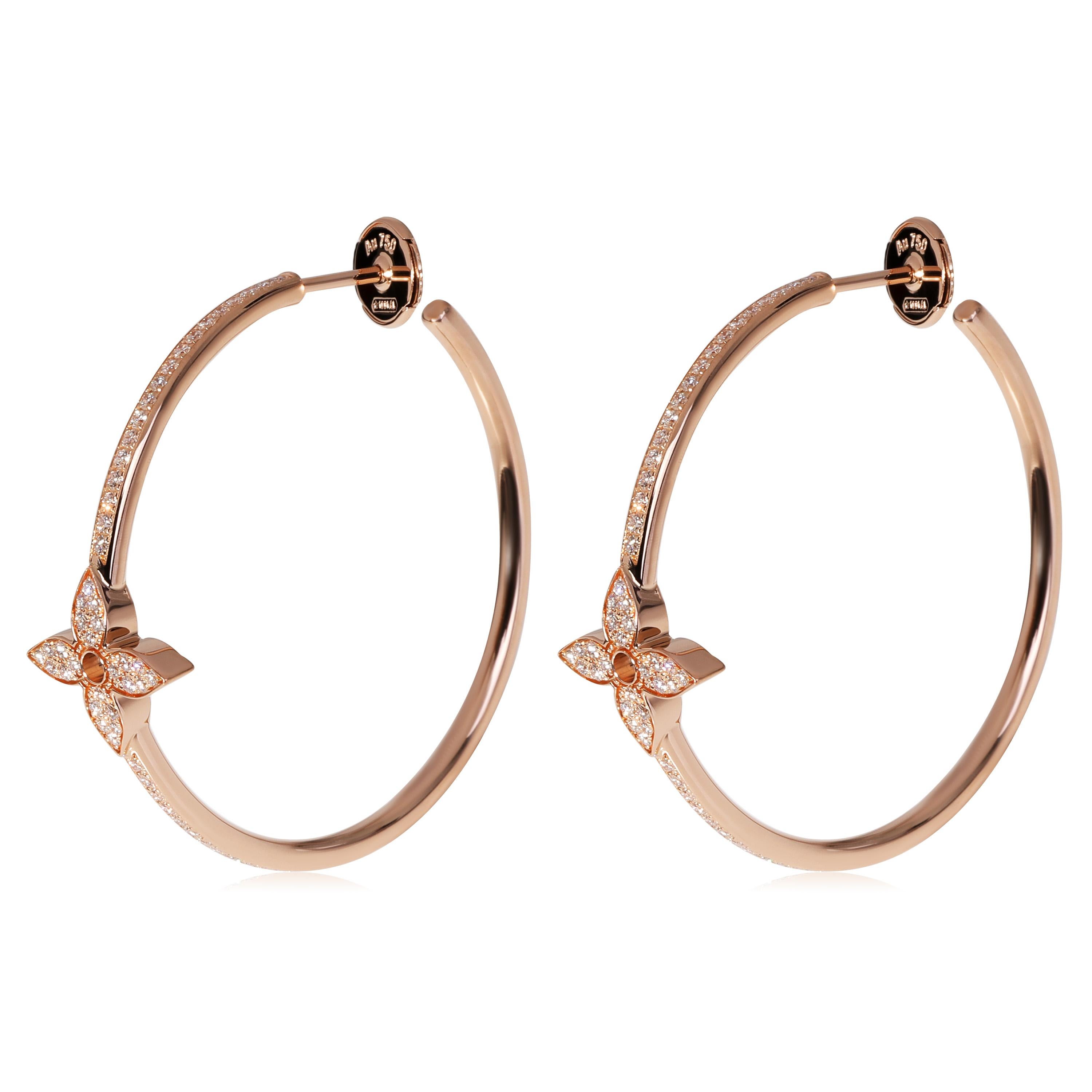 Louis Vuitton “Crystal Flower Power” Pink CZ Chain Link Hoop Earrings –  Wake Robbin, Consign or Sell