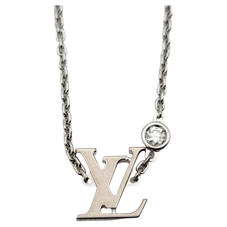 LOUIS VUITTON Monogram Eclipse Collier Plaque Necklace Men Chain Pendant LV