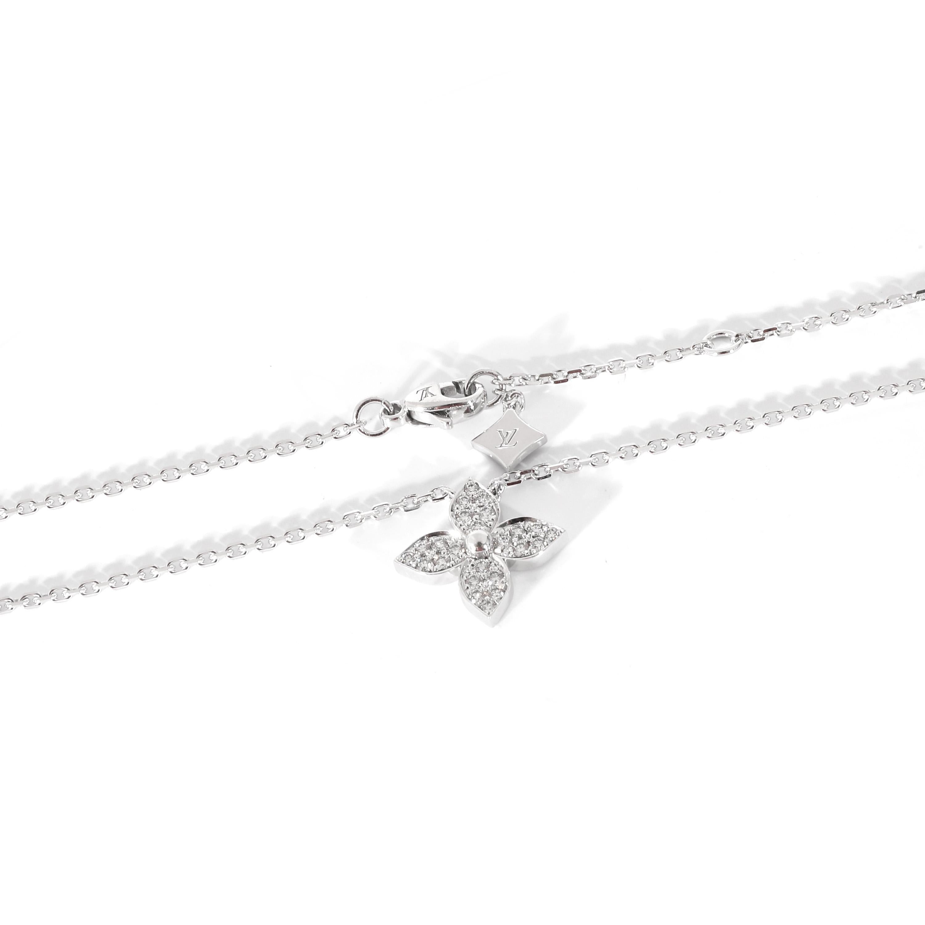 Collana Louis Vuitton Idylle Blossom in oro bianco 18 carati 0,2 CTW In condizioni ottime a New York, NY