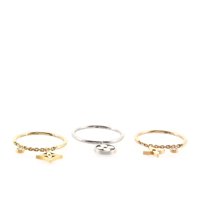Louis Vuitton Idylle Blossom 18 Karat White Yellow and Rose Gold Ring Set  at 1stDibs