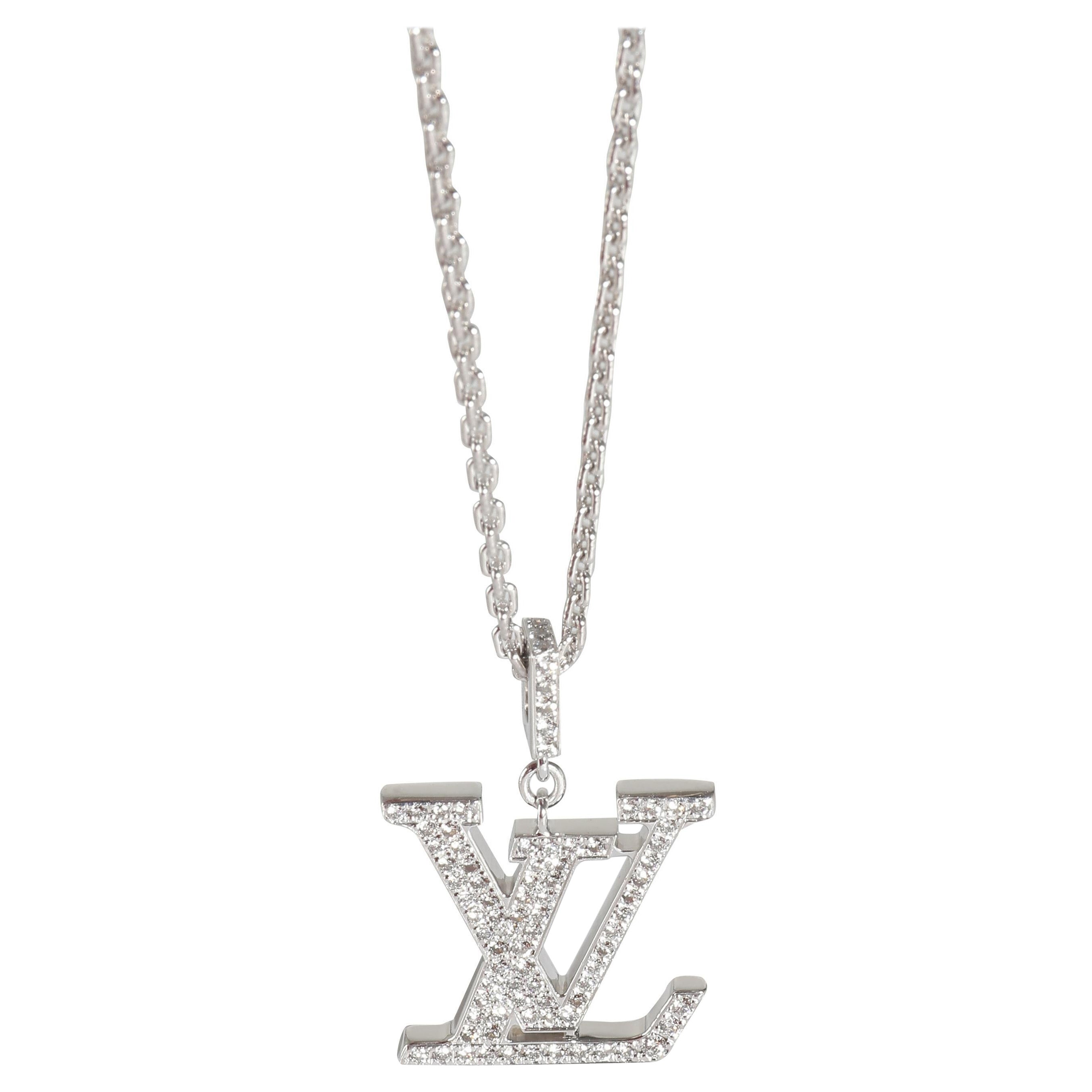 Louis Vuitton Idylle-Blumenanhänger aus 18 Karat Weißgold mit 0,3 Karat Weißgold