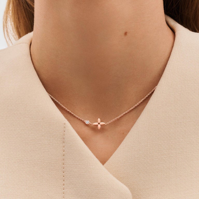 Shop Louis Vuitton Idylle Blossom Lv Pendant Pink Gold And Diamond
