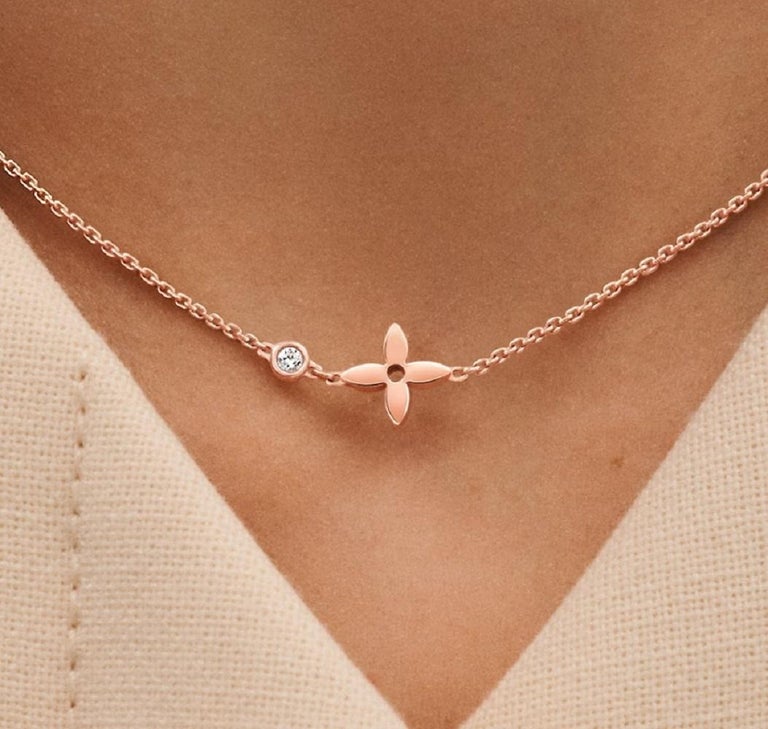 Louis Vuitton Idylle Blossom Pendant Necklace Pink Gold And