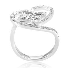 Louis Vuitton Idylle Blossom Women's 18 Karat White Gold Diamond Heart Ring
