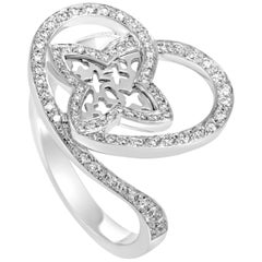 Louis Vuitton Idylle Blossom Women's 18 Karat White Gold Diamond Heart Ring
