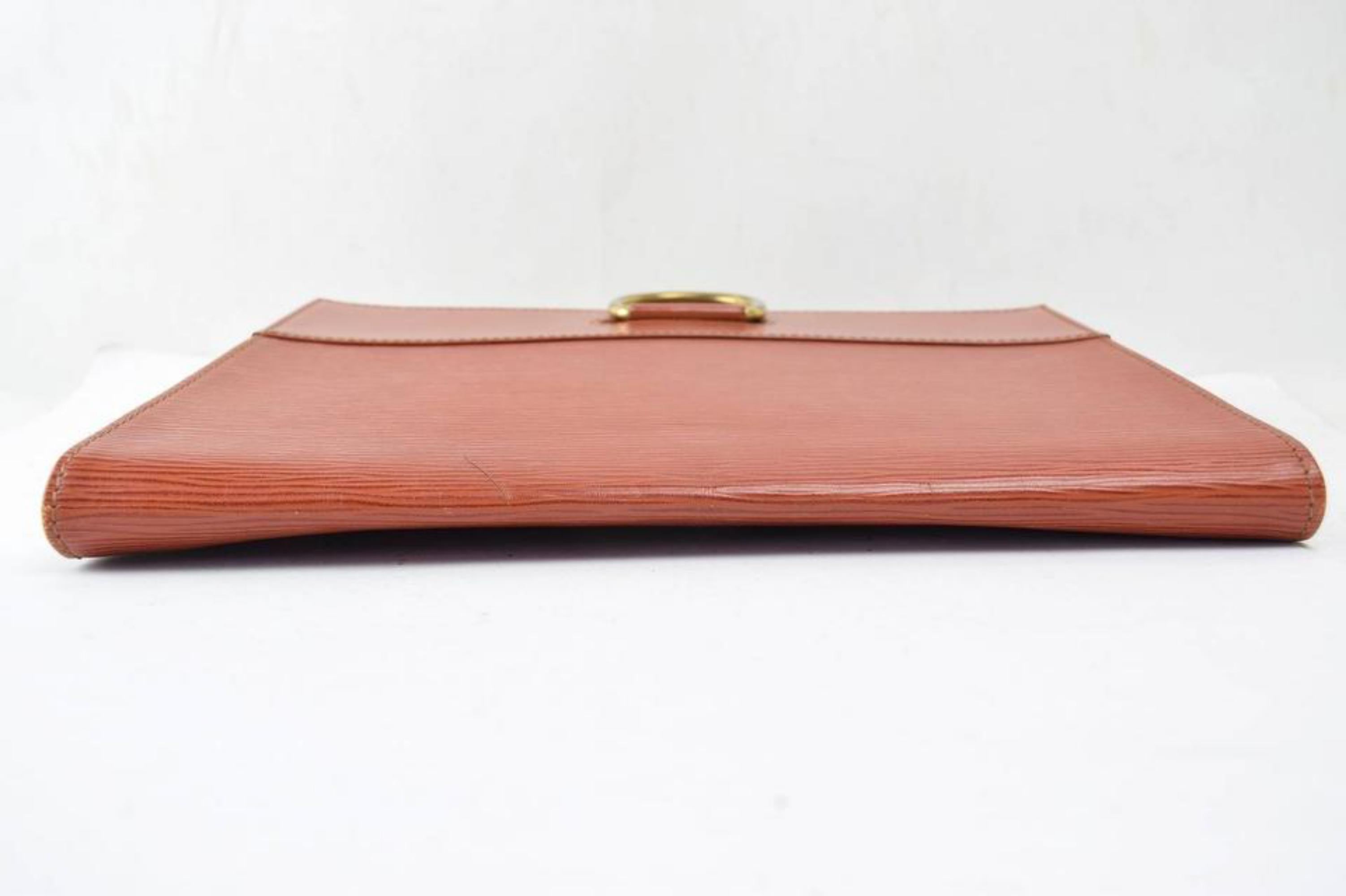 Louis Vuitton Iena Large Fold Over 867089 Brown Leather Clutch For Sale 2