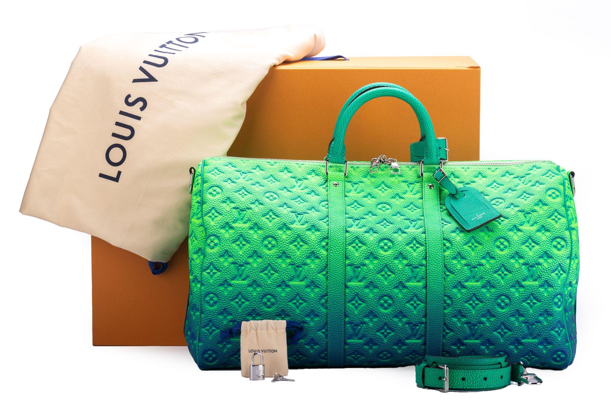 Louis Vuitton - Sac Keepall50 en cuir Illusion en vente 11