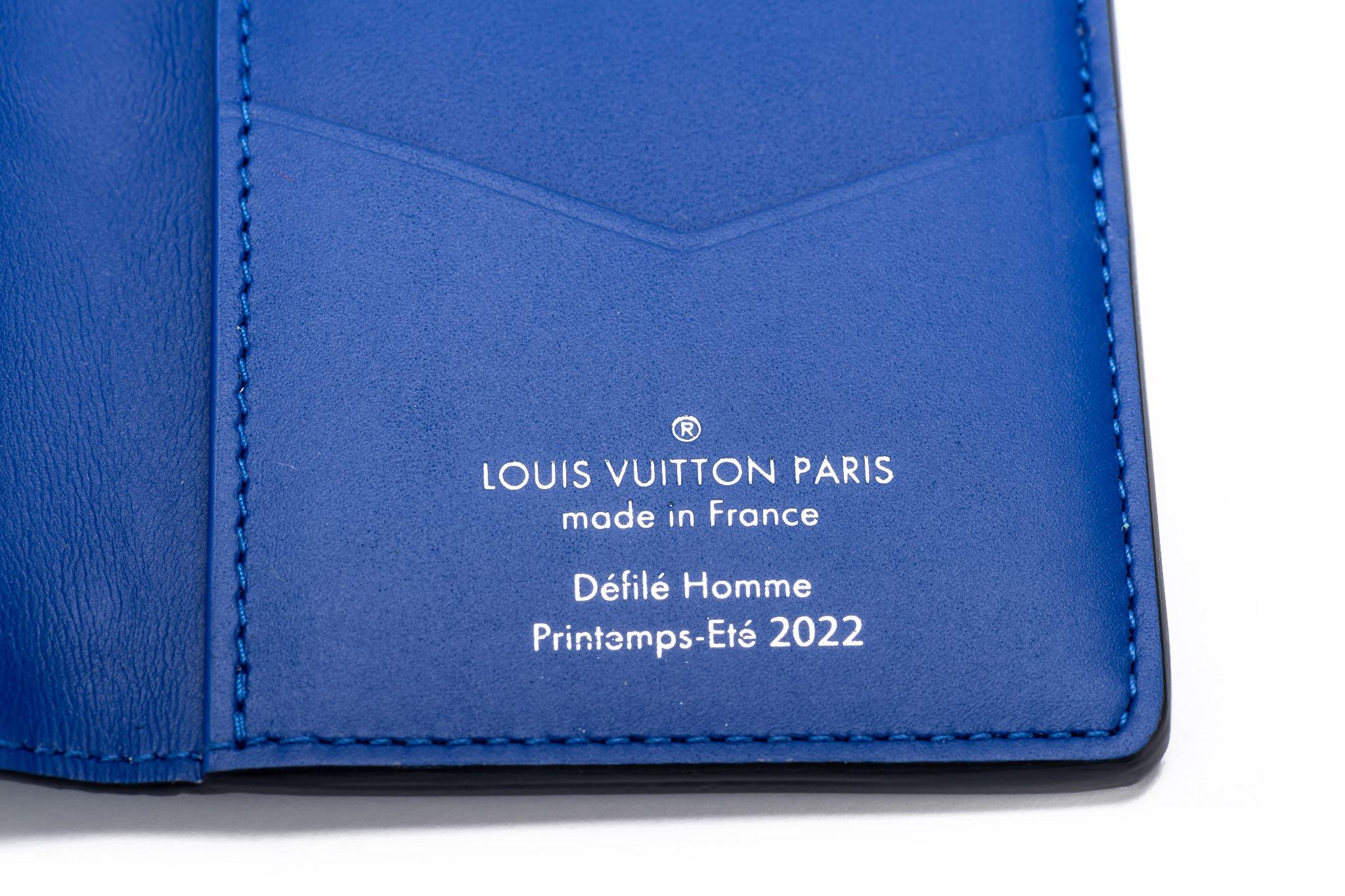Blue Louis Vuitton Illusion Leather Wallet BN For Sale
