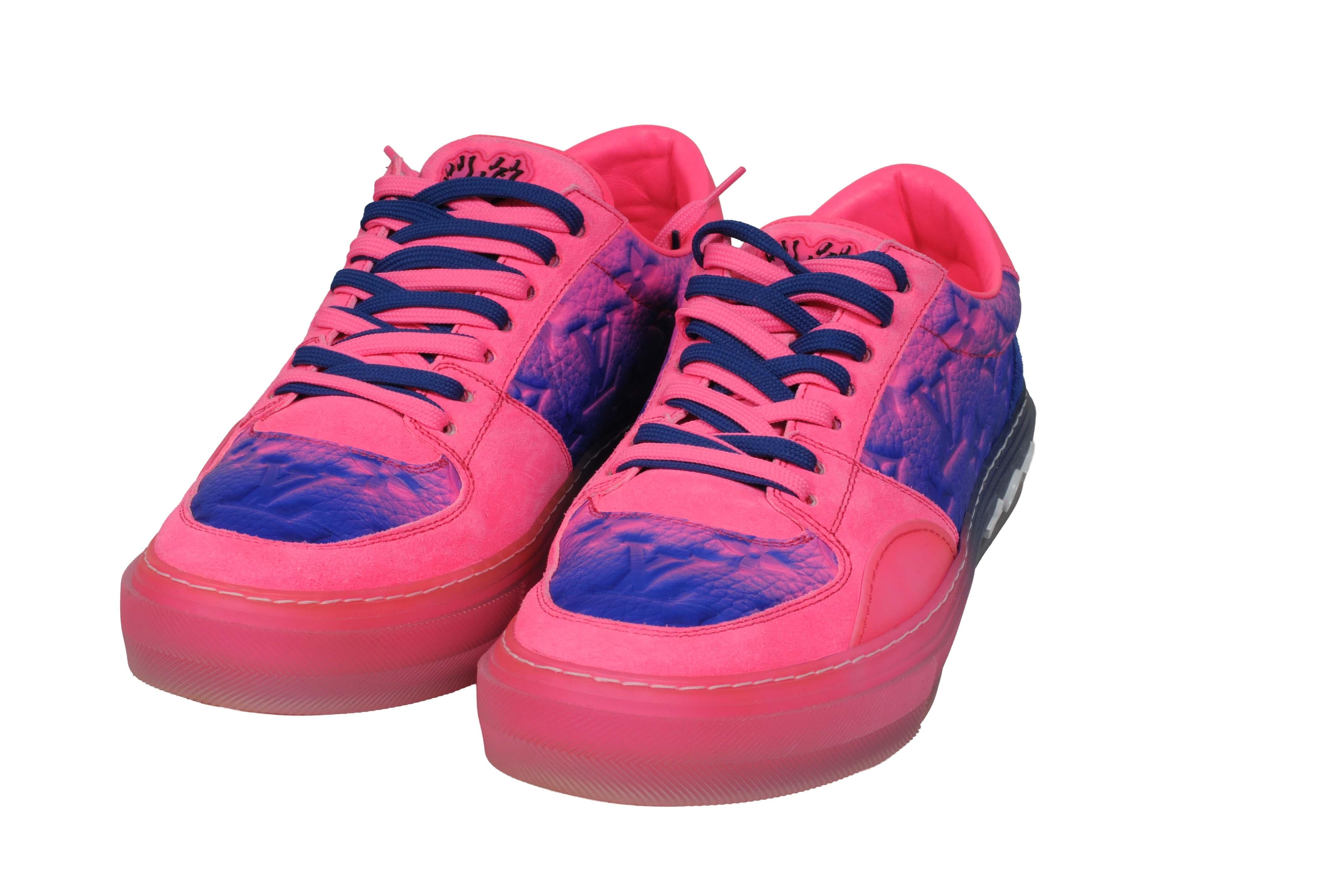 Louis Vuitton Illusion Ollie Low Top Sneakers US 7.5 UK 6.5 Rosa Blau Gradient (Pink) im Angebot