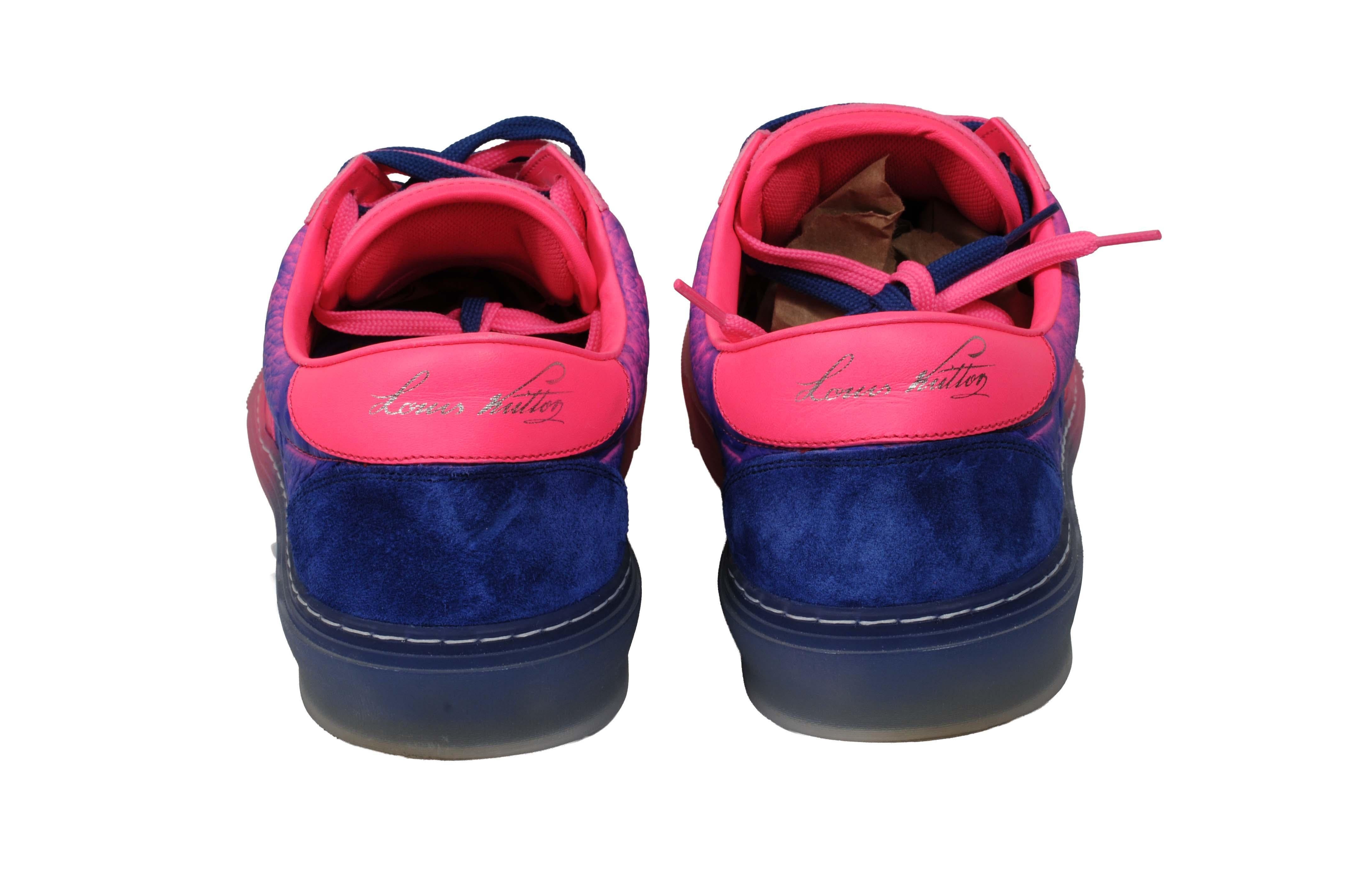 Louis Vuitton Illusion Ollie Low Top Sneakers US 7.5 UK 6.5 Rosa Blau Gradient im Angebot 1