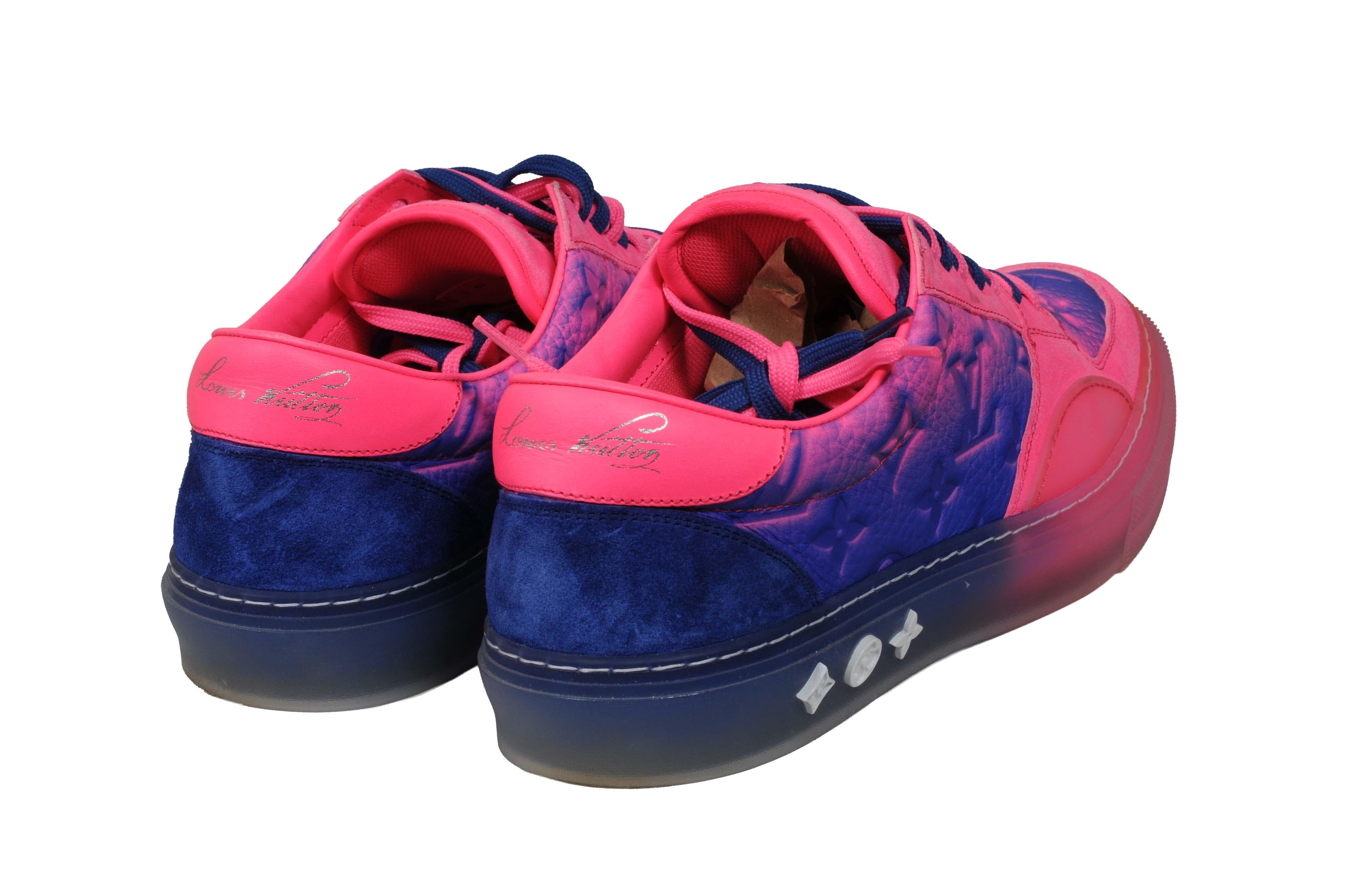 Louis Vuitton Illusion Ollie Low Top Sneakers US 7.5 UK 6.5 Rosa Blau Gradient im Angebot 2