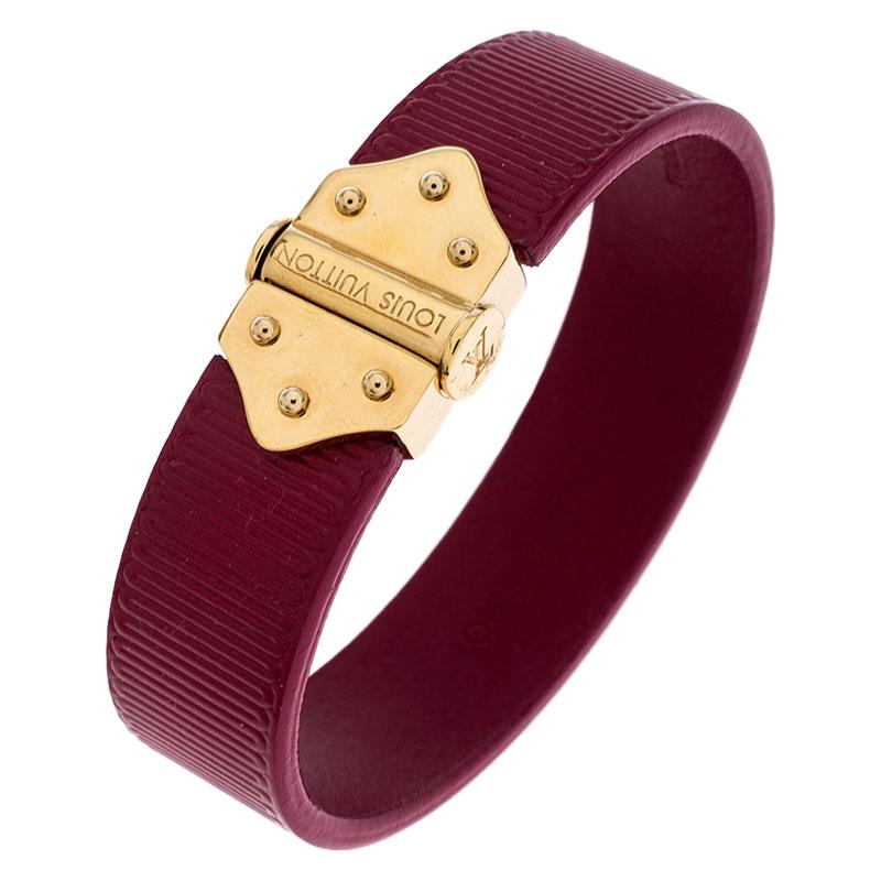 louis vuitton red leather bracelet