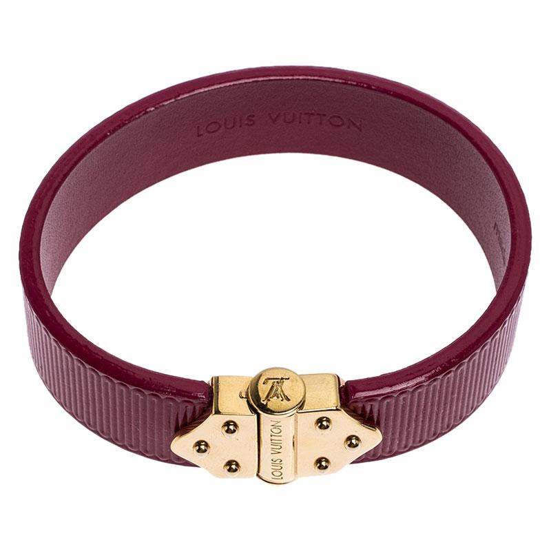 Contemporary Louis Vuitton Indian Rose Epi Leather Spirit Bracelet 17CM