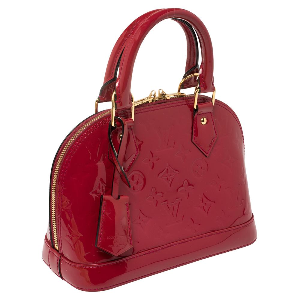 Louis Vuitton Indian Rose Monogram Vernis Alma BB Bag In Good Condition In Dubai, Al Qouz 2