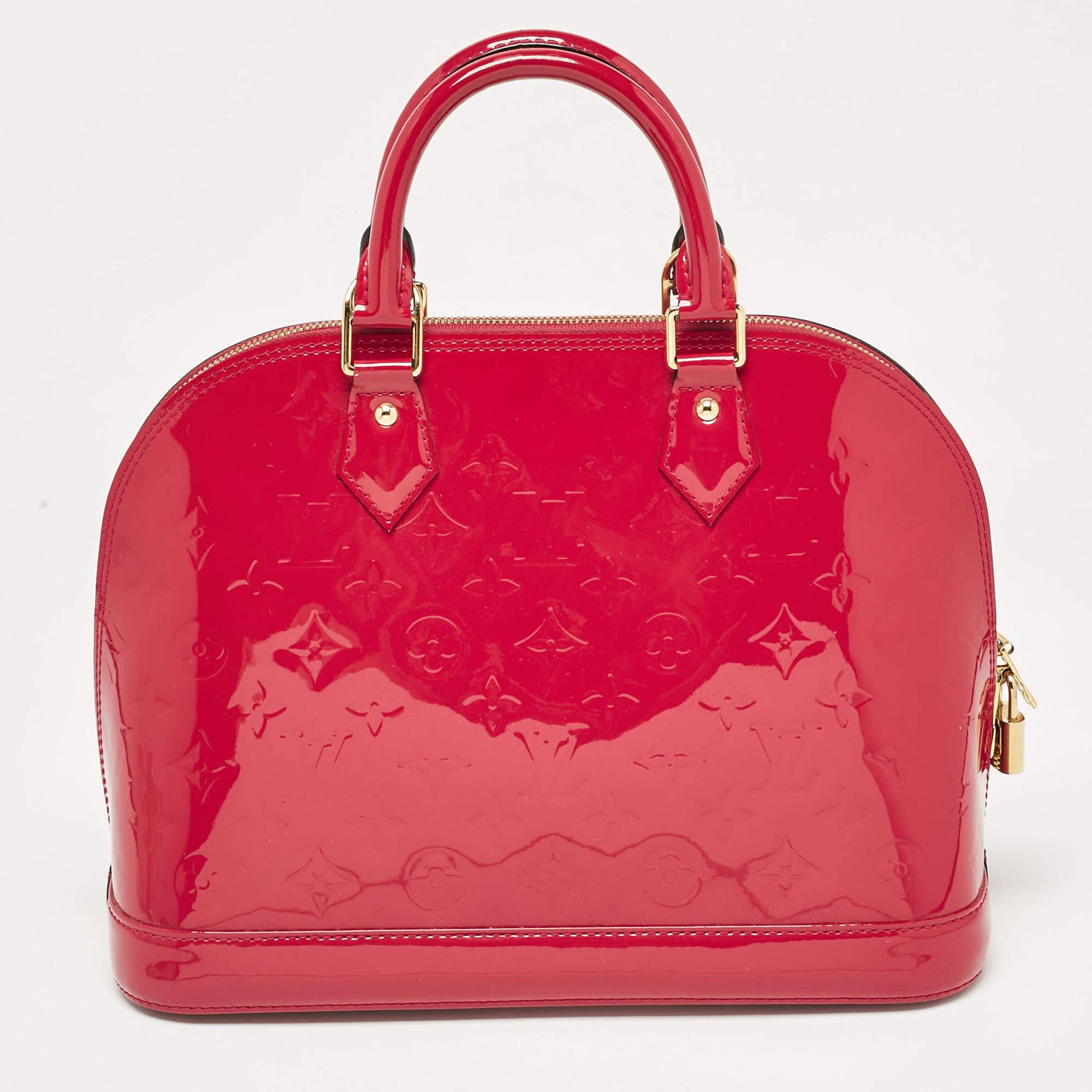Louis Vuitton Indian Rose Monogram Vernis Alma PM Bag In Excellent Condition For Sale In Dubai, Al Qouz 2