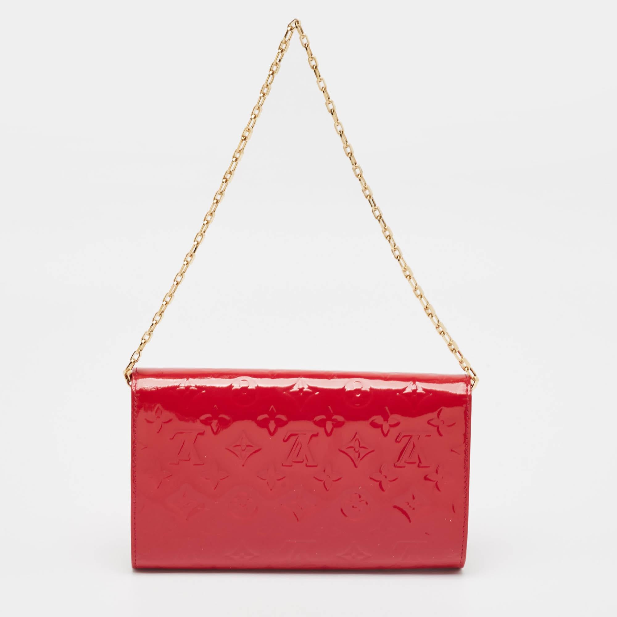 Louis Vuitton Indian Rose Monogram Vernis Ana Clutch Bag In Good Condition For Sale In Dubai, Al Qouz 2