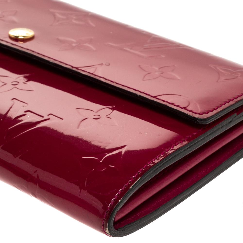 Women's Louis Vuitton Indian Rose Monogram Vernis Leather Flap Continental Wallet