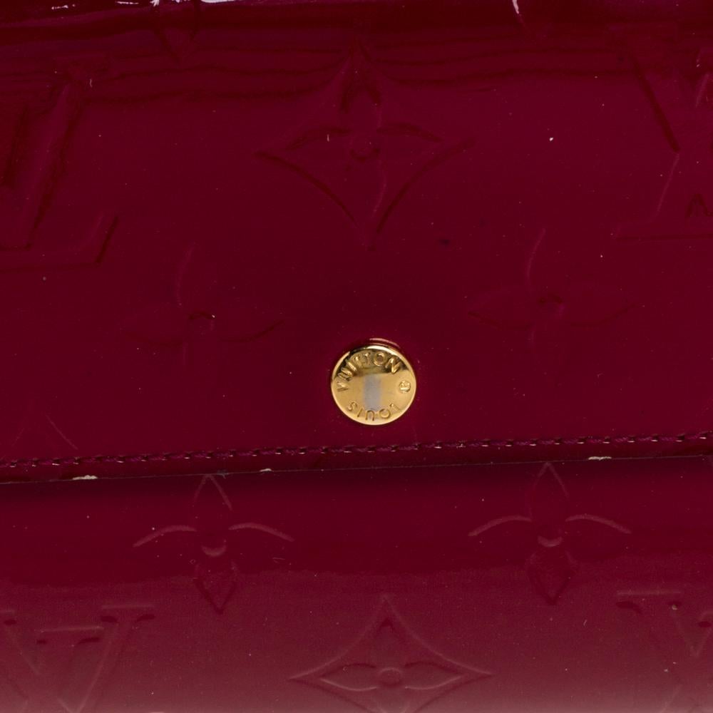 Louis Vuitton Indian Rose Monogram Vernis Leather Flap Continental Wallet 4
