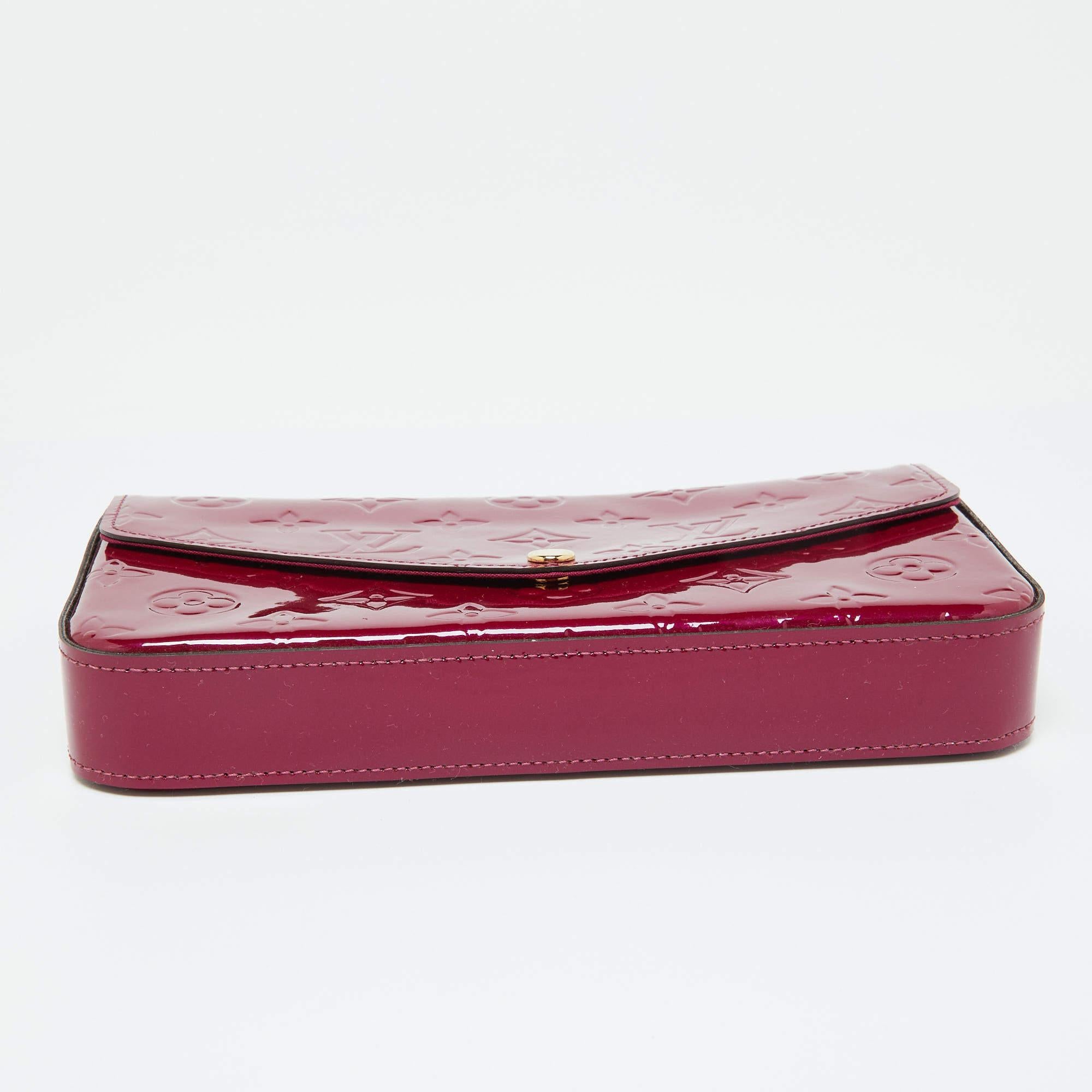 Louis Vuitton Indian Rose Monogram Vernis Pochette Felicie Bag 2