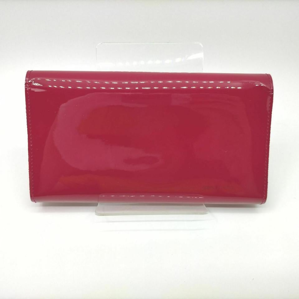 Women's Louis Vuitton Indian Rose Portefeuille Louise Wallet Flap Pink Vernis 861159 For Sale