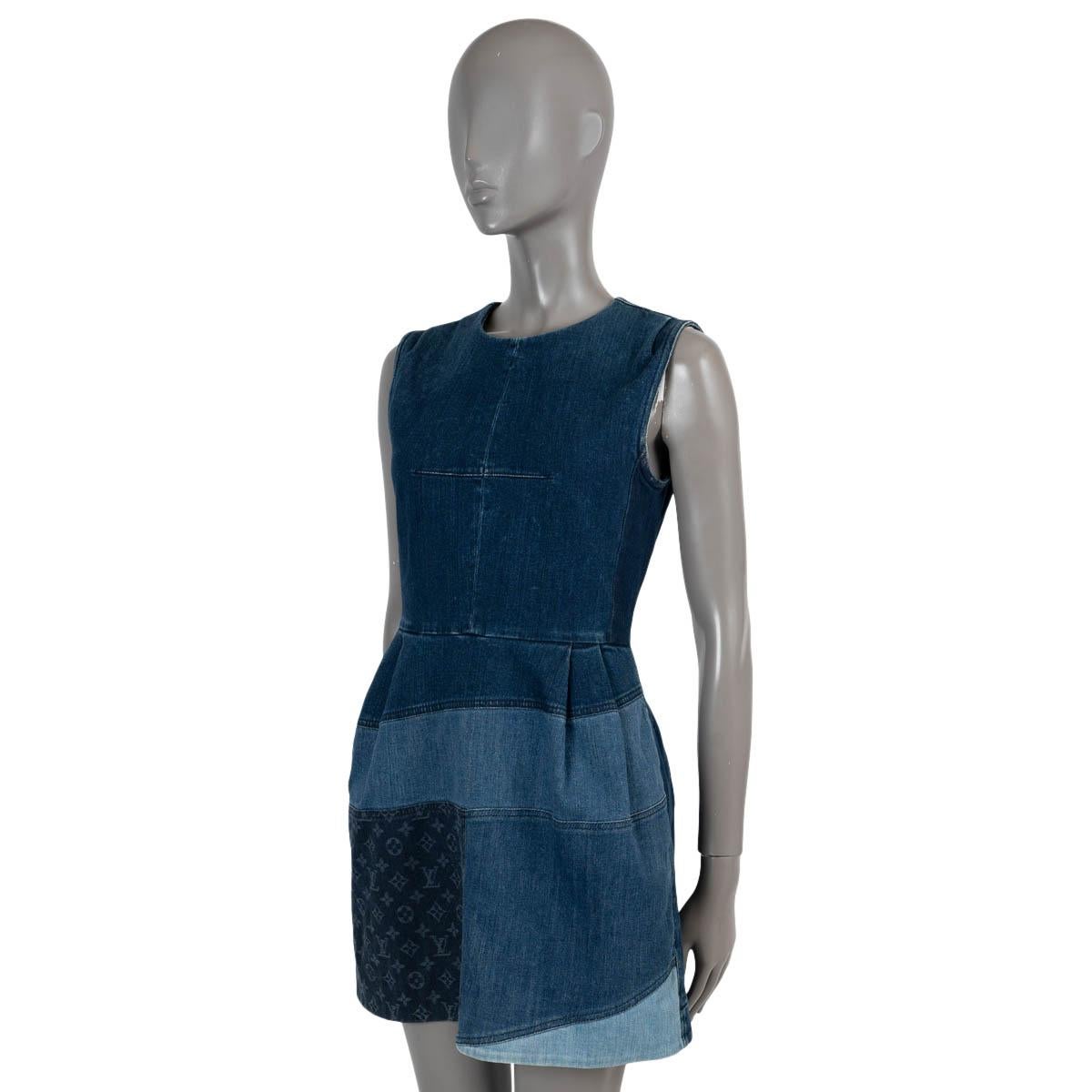 100% authentic Louis Vuitton sleeveless patchwork denim dress in indigo blue cotton (98%) and (2%) elastane. Features two side pockets. Opens with a gold-tone zipper in the back. Unlined. Has been worn and is in excellent condition.

2013