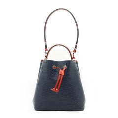 Louis Vuitton Indigo Blue Red Epi Leather NeoNoe MM Bucket Bag