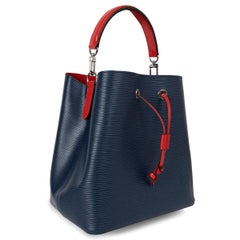 LOUIS VUITTON Indigo Coquelicot blue Epi leather NEONOE MM Bucket Bag