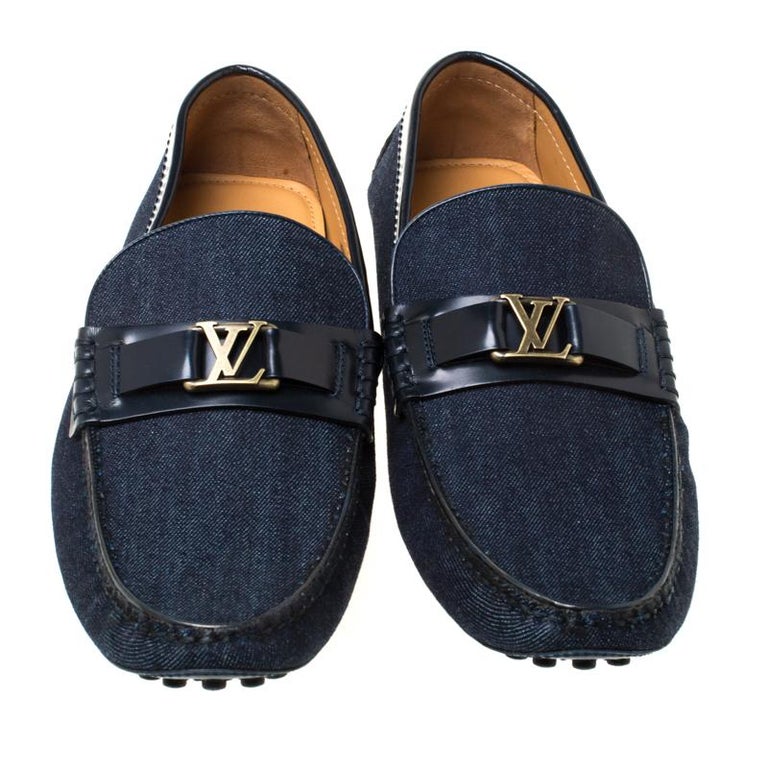 Louis Vuitton Indigo Dark Wash Denim Monte Carlo Loafers Size 43.5 For Sale at 1stdibs