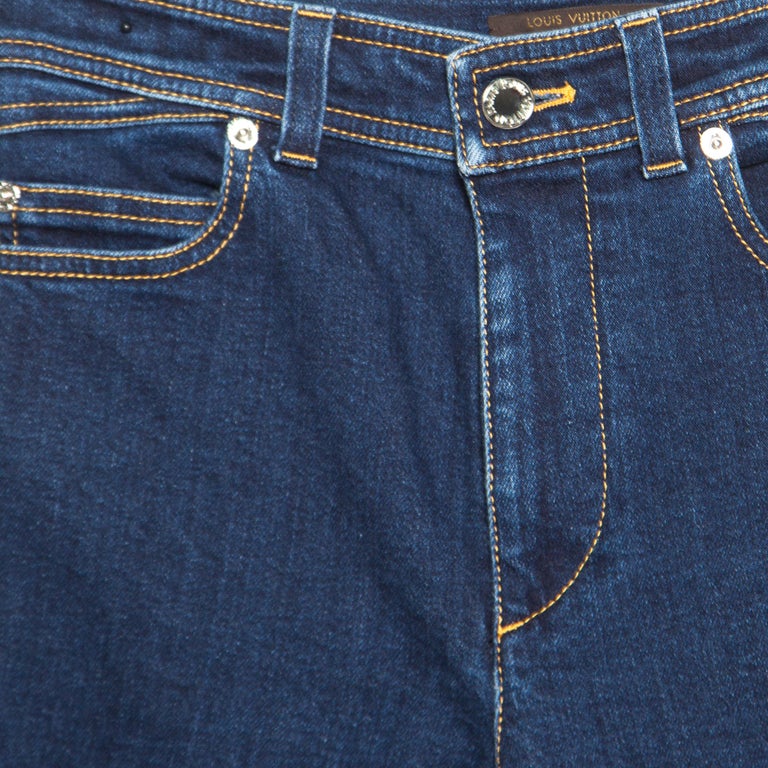 Louis Vuitton Indigo Dark Wash Denim Skinny Jeans S For Sale at 1stdibs