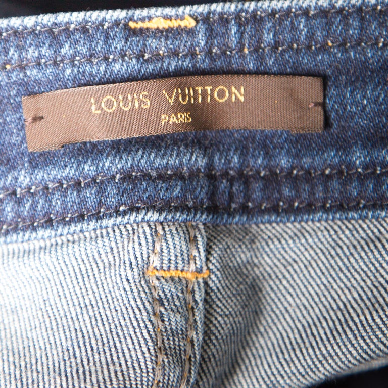 Louis Vuitton Indigo Dark Wash Denim Skinny Jeans S at 1stDibs