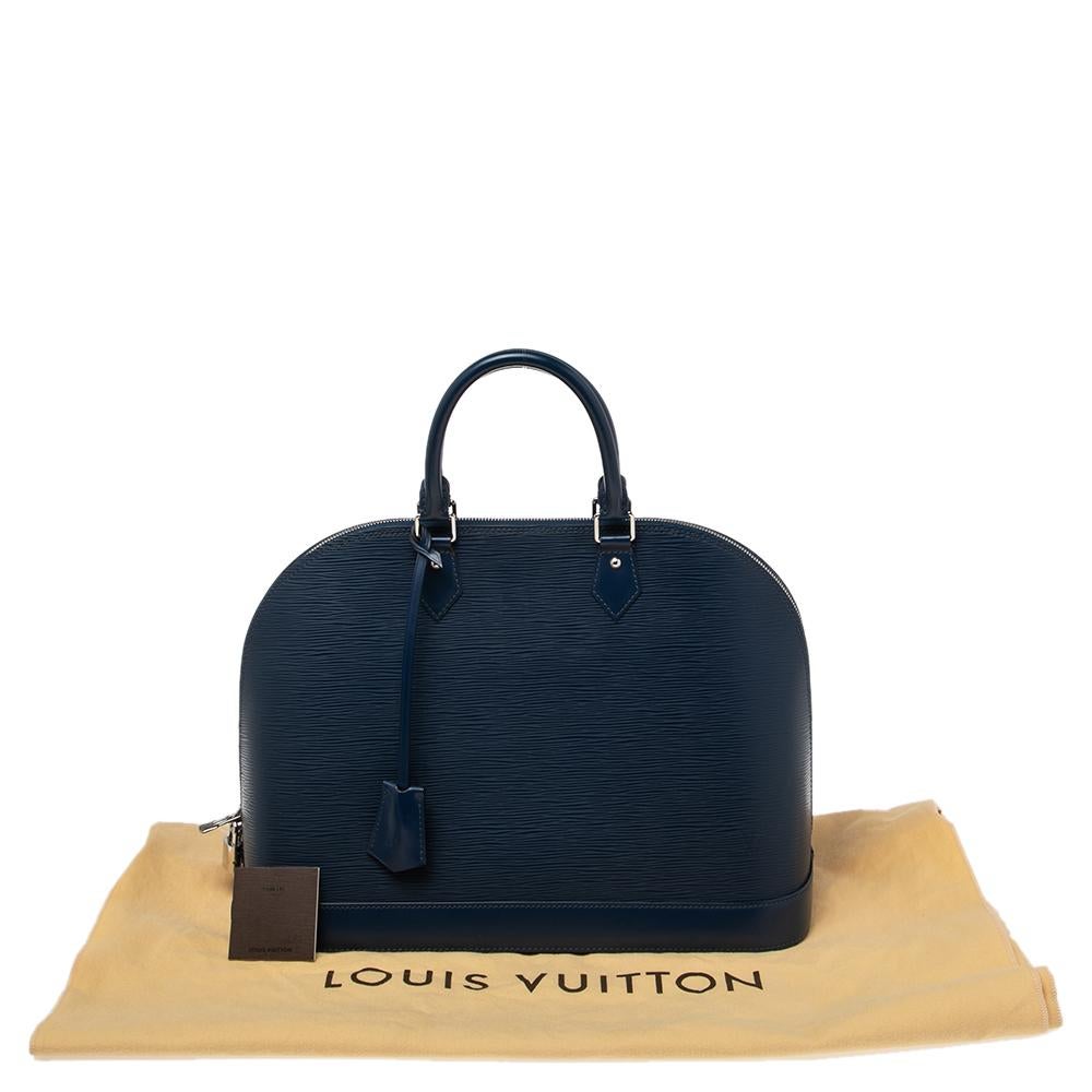 Louis Vuitton Indigo Epi Leather Alma GM Bag 7