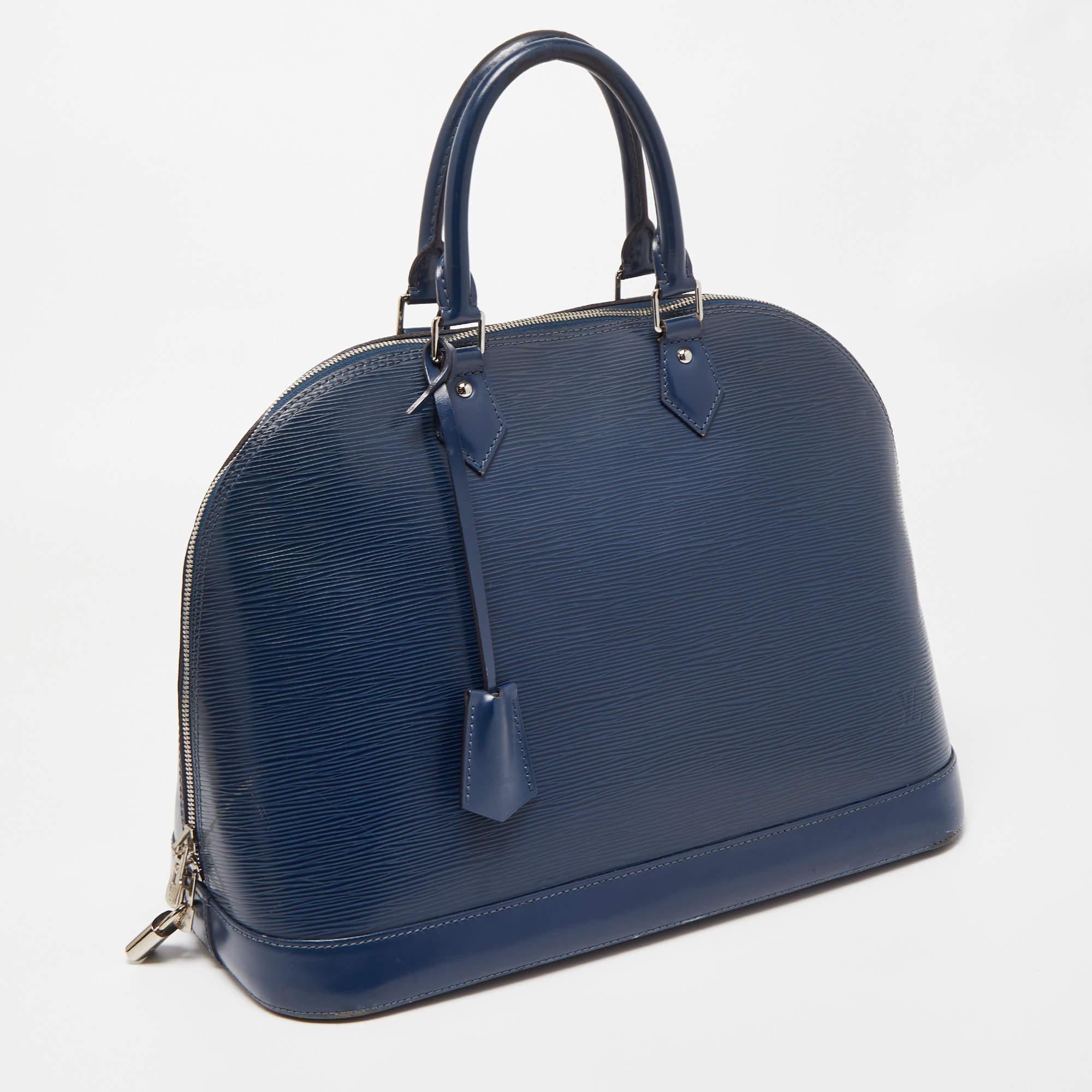 Louis Vuitton Indigo Epi Leather Alma GM Bag 4