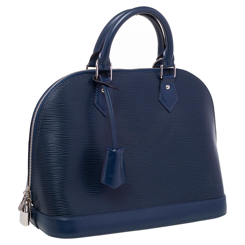 Louis Vuitton Indigo Epi Leather Alma PM Bag In Good Condition In Dubai, Al Qouz 2