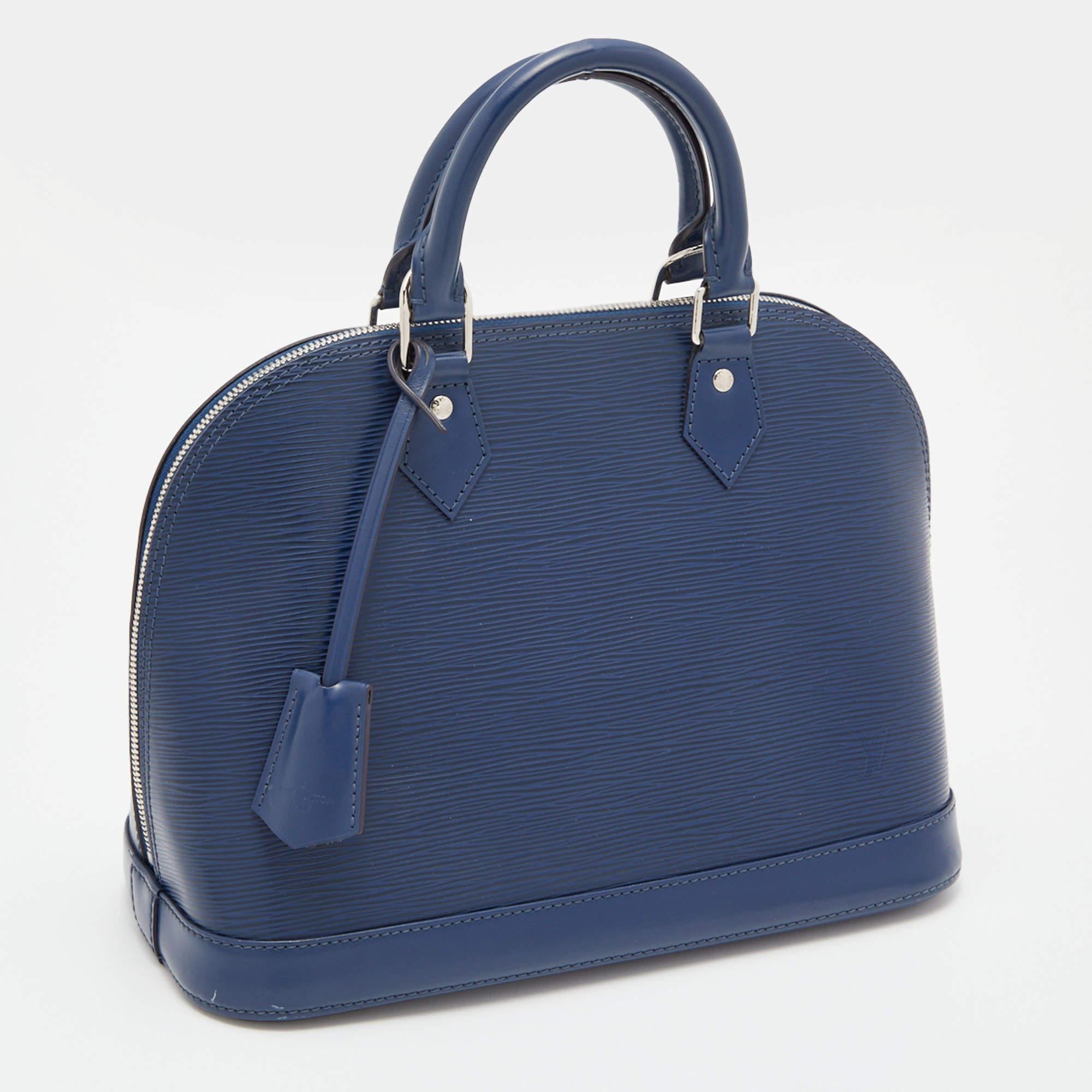 Louis Vuitton Indigo Epi Leather Alma PM Bag 4