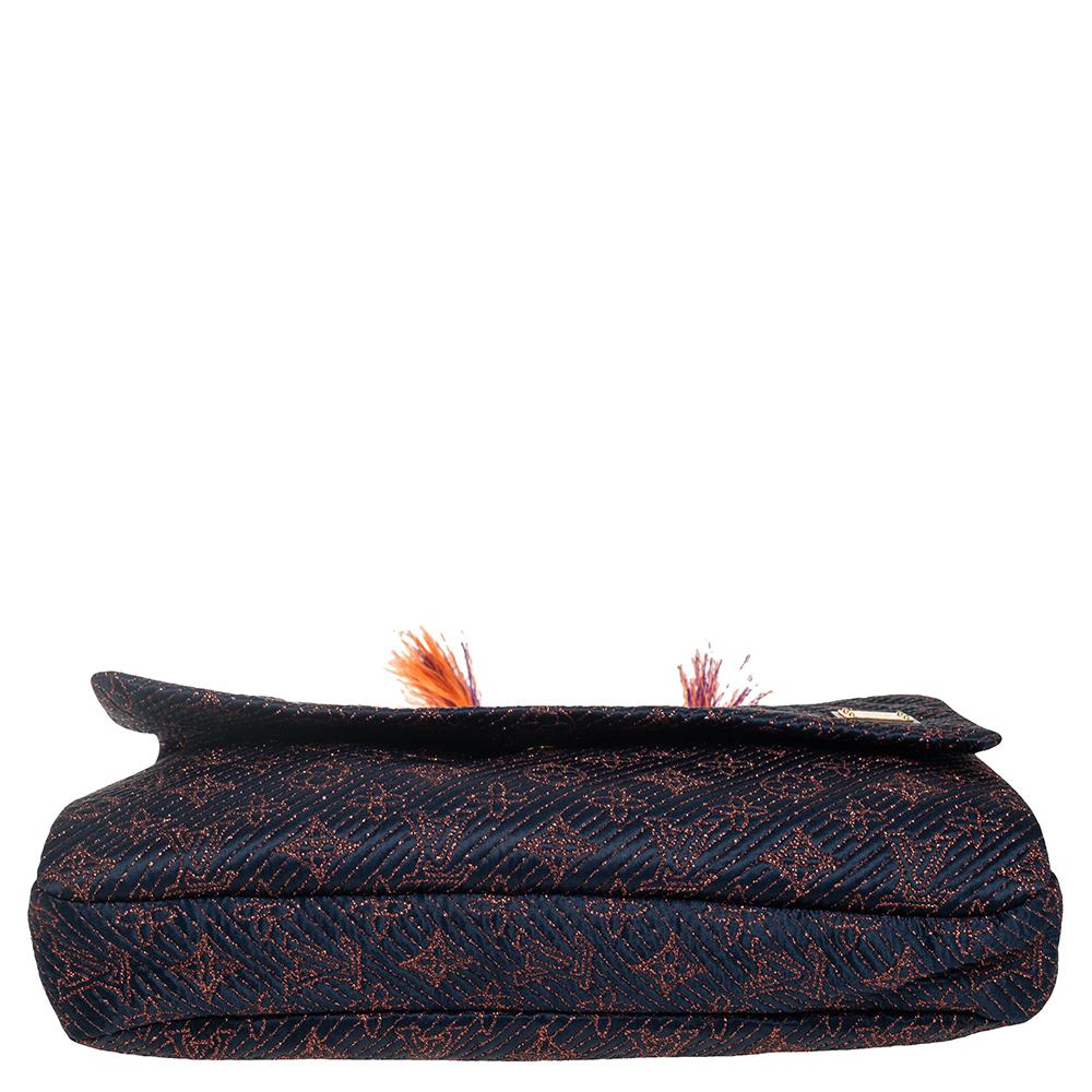 Louis Vuitton Indigo Monogram Metisse African Queen Clutch In Good Condition In Dubai, Al Qouz 2