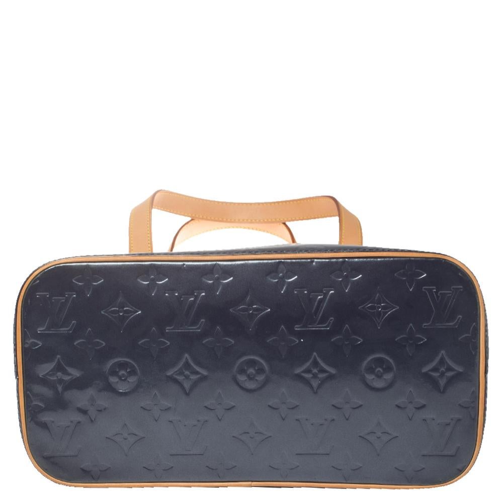  Louis Vuitton - Sac Houston Indigo Monogramme Vernis Pour femmes 