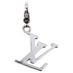Louis Vuitton Initiales 18K White Gold LV Charm