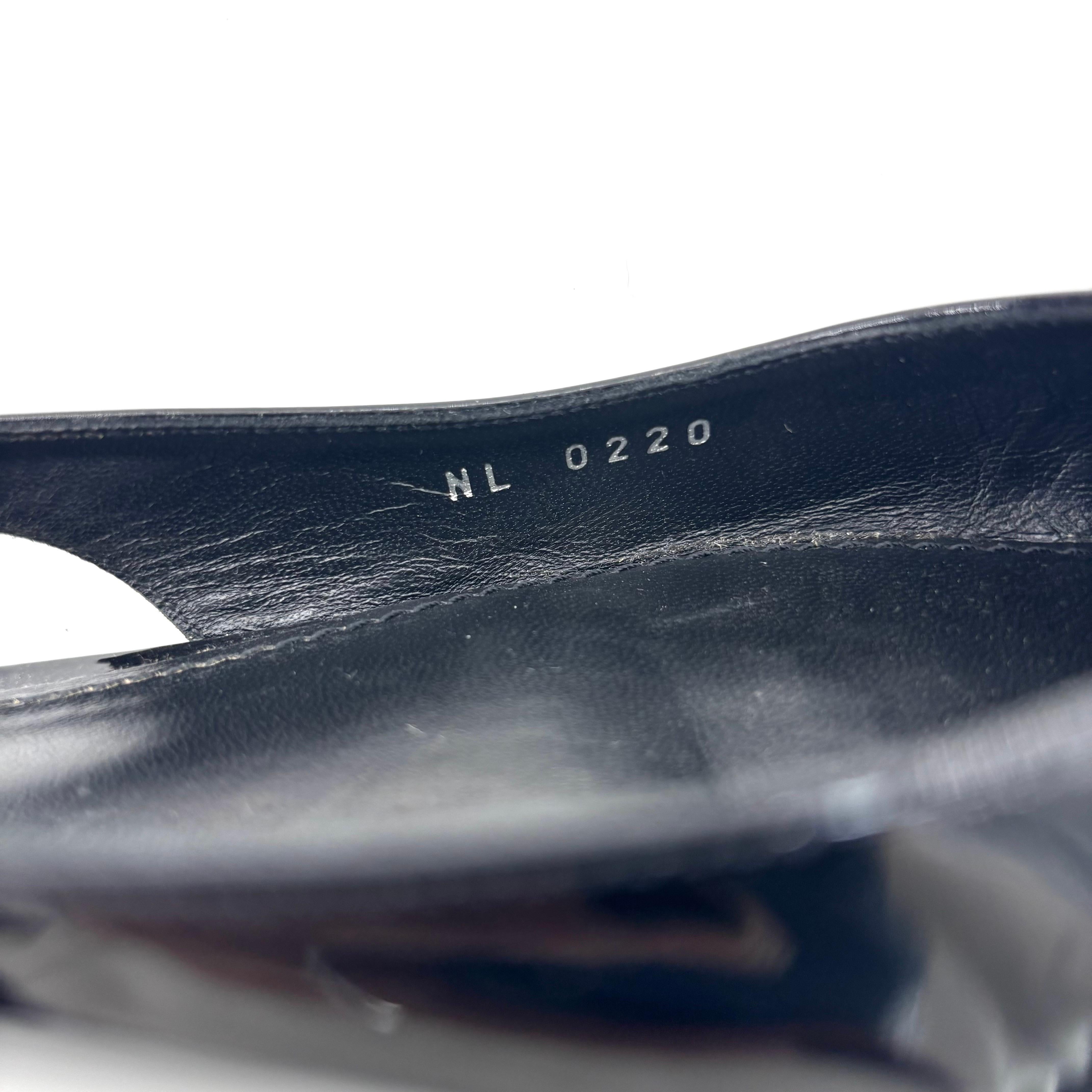 Louis Vuitton Insider Flat Slingback LV Monogram Patent Leather Flats Scarpe 37.5 in vendita 2