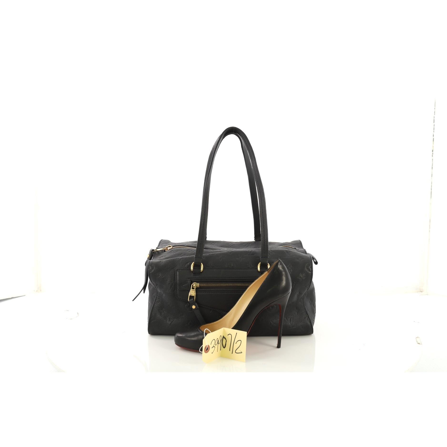 Black Louis Vuitton Inspiree Handbag Monogram Empreinte Leather