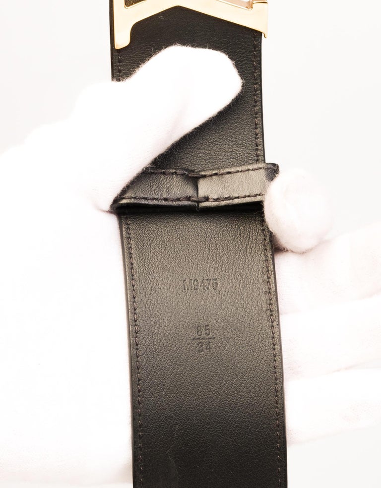 Louis Vuitton Black Epi Leather LV Initiales Belt Size 85/34 - Yoogi's  Closet